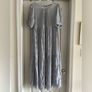 Zara Sheer Purple Gray Elegant Lace Maxi Dress Size L